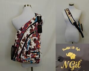 NGIL Sling Backpack Tribal Cow Print Multicolor NWT #W5194